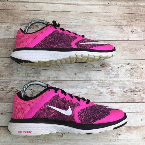 Nike FS Lite Run 3 Womens 7 Pink Black White - Picture 3 of 8